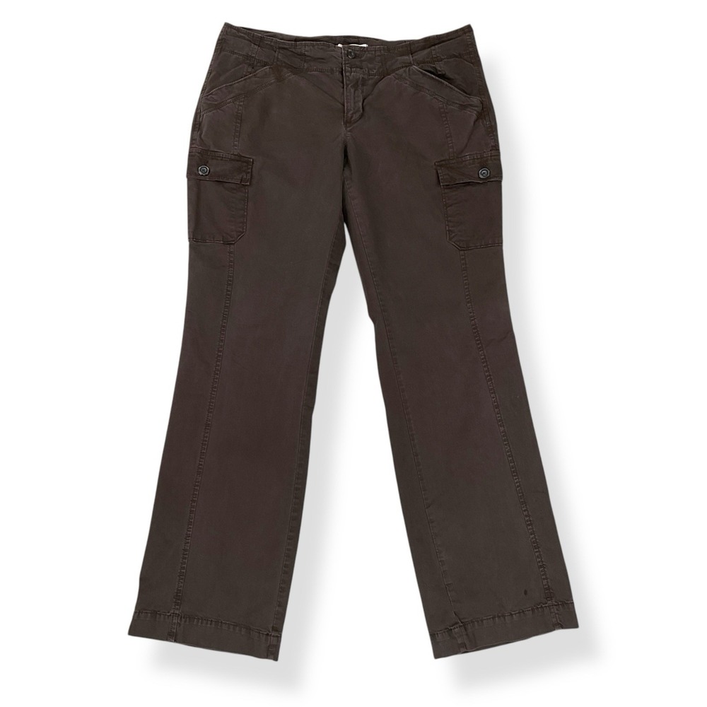 Old Navy Pants Women 10 (ACTUAL 32x30.5) Dark Brown Cargo Y2K Low Rise India EUC